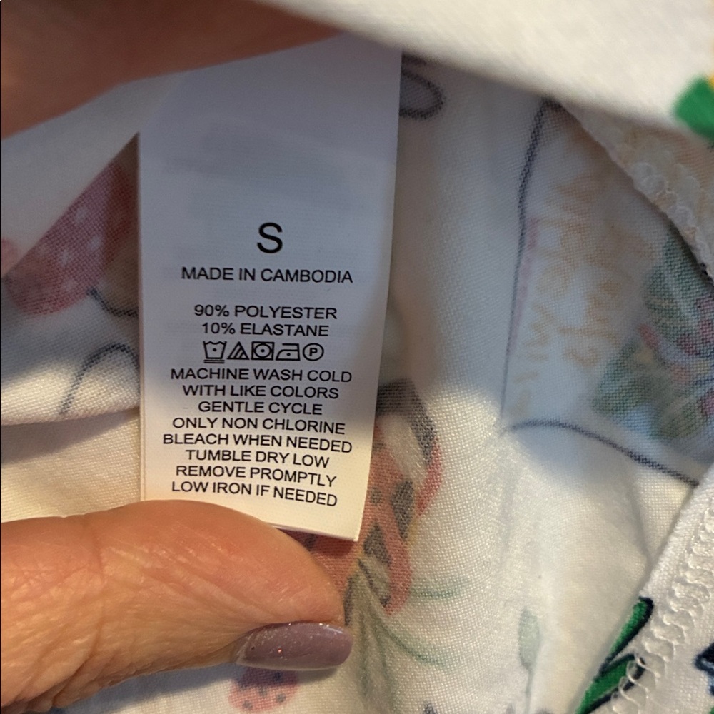 Kate Spade Pajama Set ♠️ Green Thumb Garden Design, Size Small - Picture 5 of 7